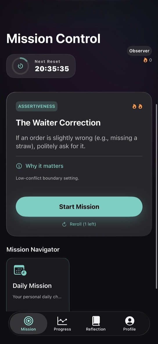 Push Comfort Zone Missions App